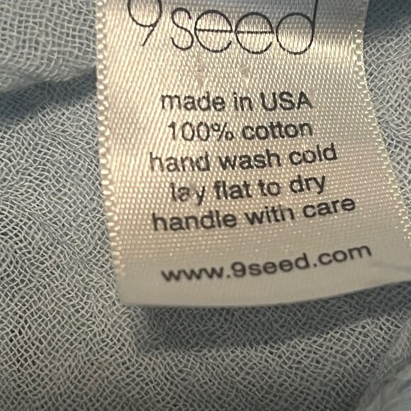 9SEED Lightweight Sheer Light Blue Gauze Top Size Small - Picture 6 of 6